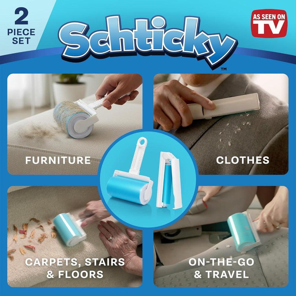Schticky Lint Roller Set - Reusable & Washable Lint Roller
